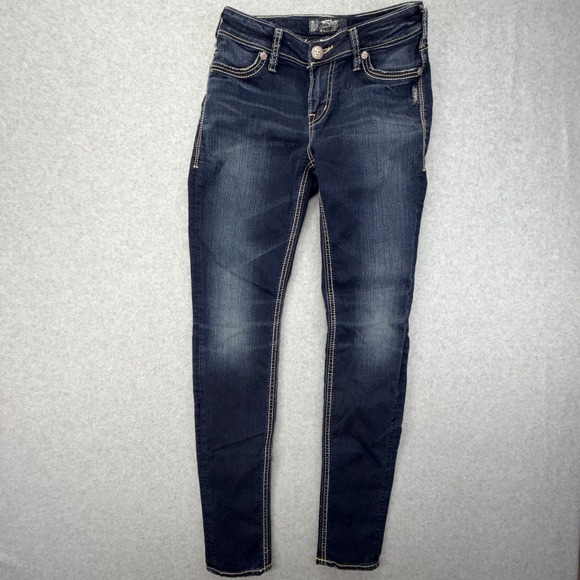 Silver Jeans Co. Denim - Silver Jeans‎ Co Suki High Super Skinny Dark Wash Denim Jeans W28 L31